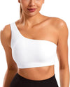 Smooth Sports Bras for Women One Shoulder Low Impact Asymmetrical Workout Tops Padded Yoga Right Shoulder Strap Bra
