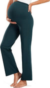 Smooth Feeling Wide-Leg Maternity Leggings Over The Belly Soft Pregnancy Yoga Lounge Pants for Women