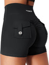 CoreFlex Scrunch Workout Shorts with Pockets for Women 4.5" High Waisted Cargo Gym Biker Shorts Tummy Control Yoga