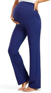 Smooth Feeling Wide-Leg Maternity Leggings Over The Belly Soft Pregnancy Yoga Lounge Pants for Women