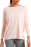 Ice Silk Boat Neck Long Sleeve Workout Tops for Women Loose Fit Athletic Running Gym Yoga Shirts