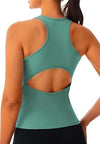 Womens Workout Tops Open Back Racerback Tank Tops Sleeveless Yoga Athletic Running Shirts