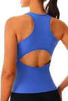 Womens Workout Tops Open Back Racerback Tank Tops Sleeveless Yoga Athletic Running Shirts