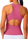 Womens Workout Tops Open Back Racerback Tank Tops Sleeveless Yoga Athletic Running Shirts
