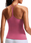 Workout Tank Tops for Women with Built in Bra, Slim Fit Racerback Athletic Yoga Cami, Buttery Soft