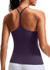 Workout Tank Tops for Women with Built in Bra, Slim Fit Racerback Athletic Yoga Cami, Buttery Soft
