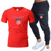 Men's Cropped T Shirt Trousers